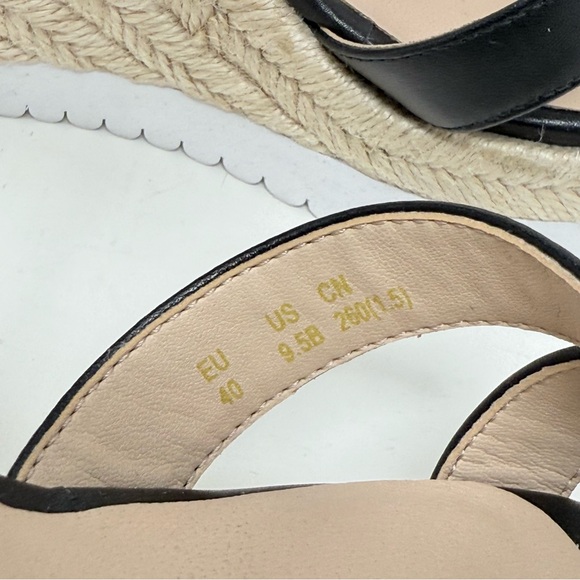 New Stuart Weitzman Catlina Espadrille Wedge Sandal Black Sz 9.5 - Picture 13 of 13